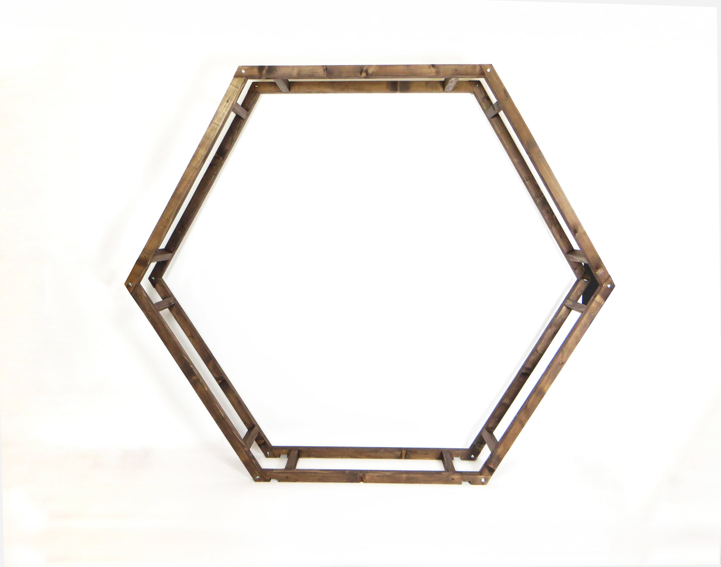 Double hexagon wooden wedding arch