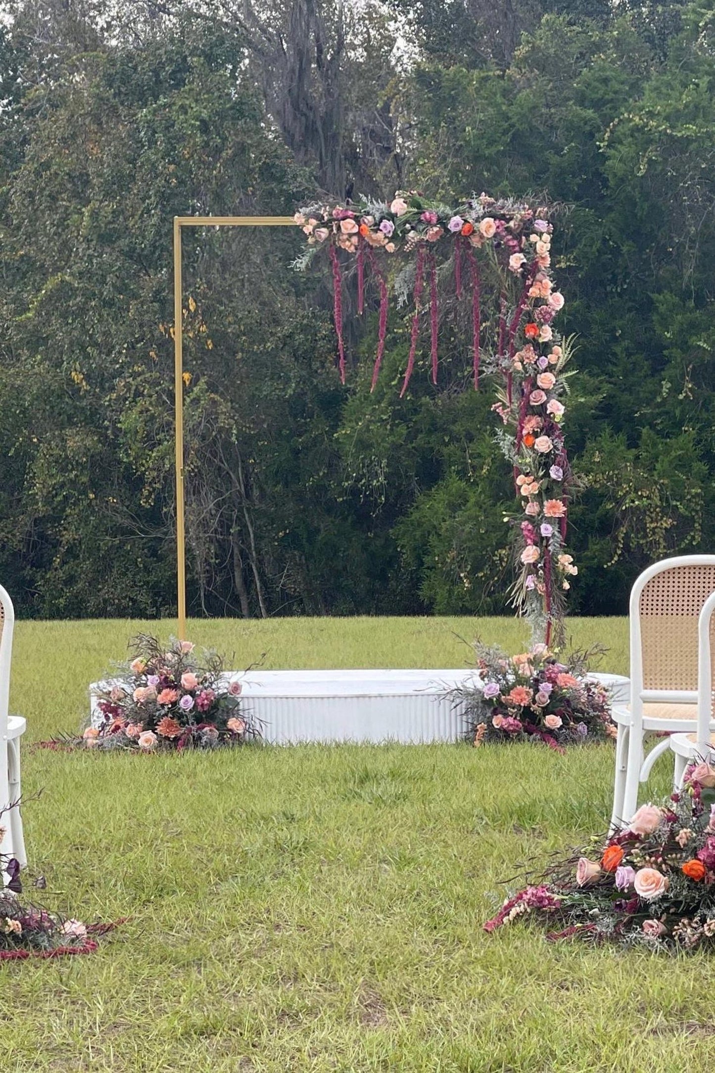 Double rectangular wedding gold arch