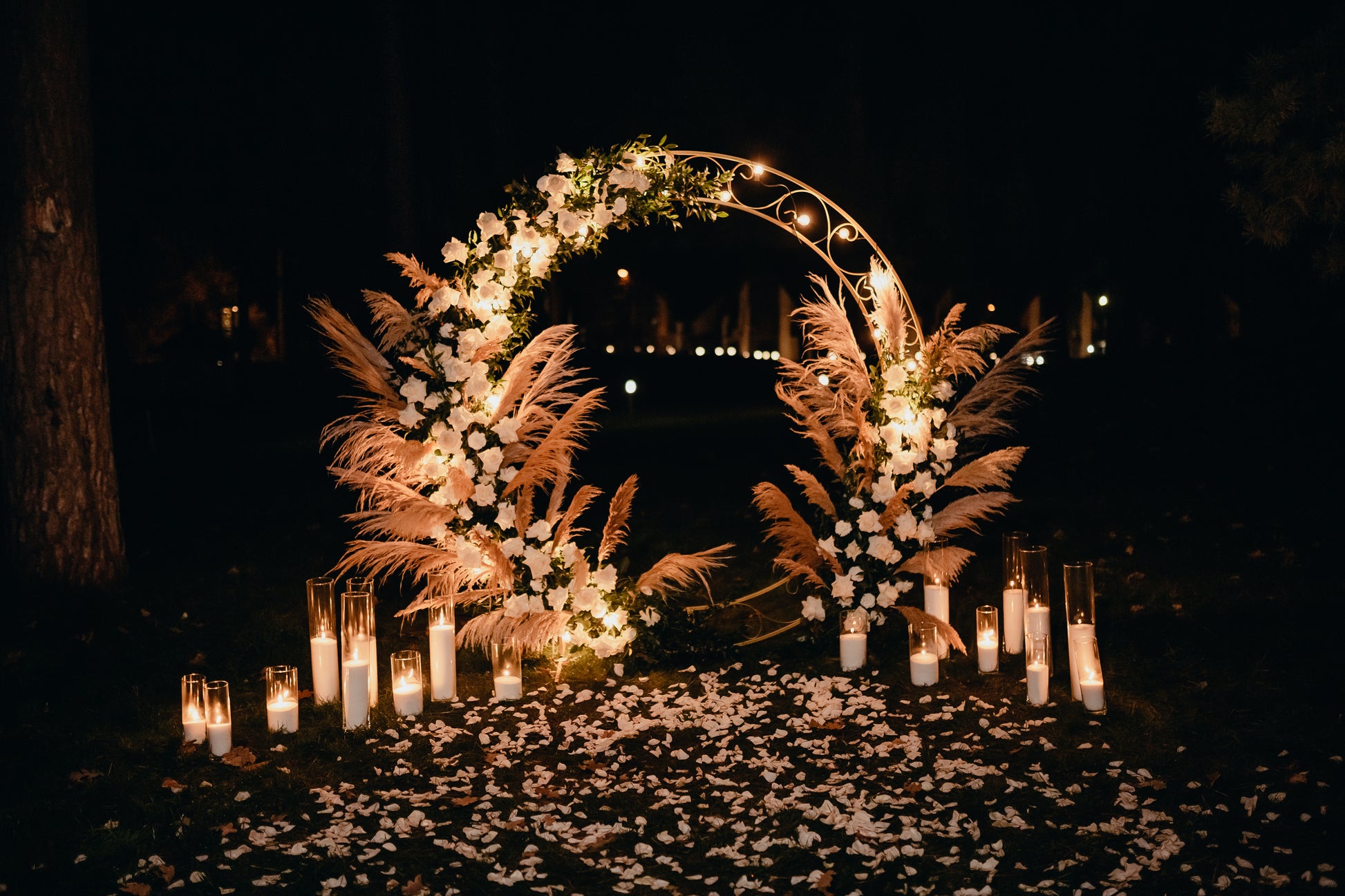 Metal circle wedding gold arch