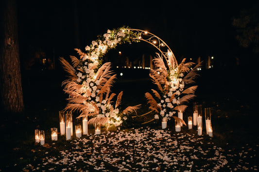 Metal circle wedding gold arch