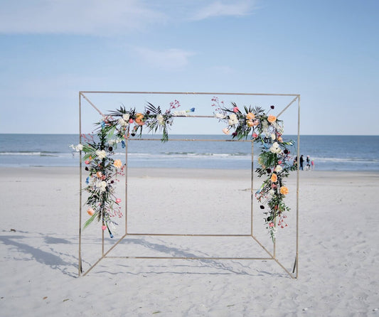 Triple squares hand made wedding arch